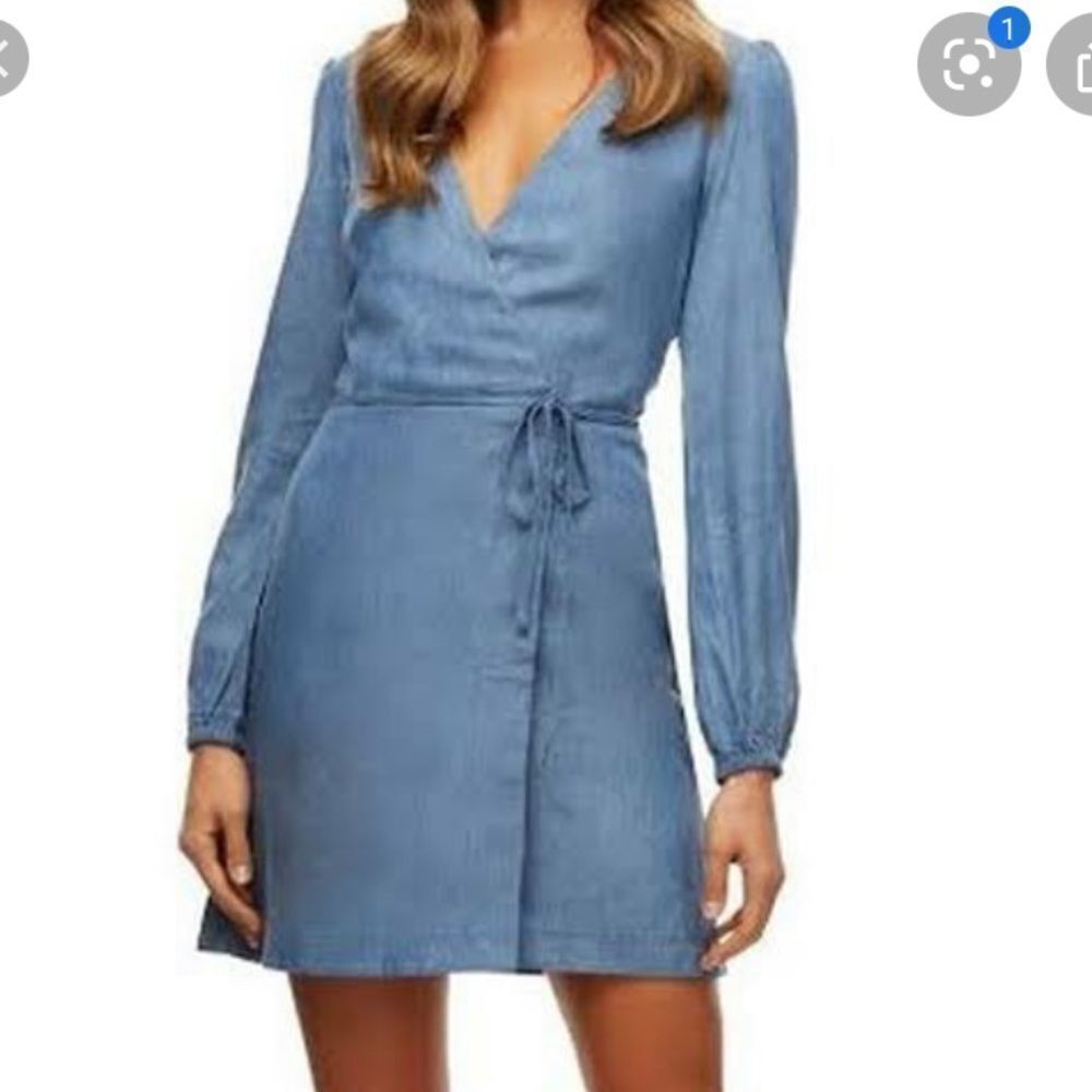 Kookai Chambray Wrap Dress